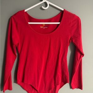 Red Long Sleeve Top